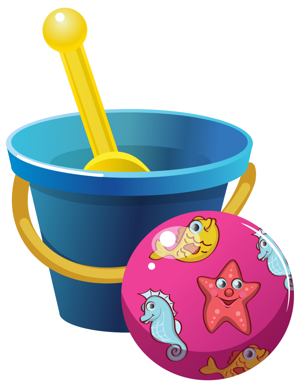 Beach bucket and ball clipart image high quality images