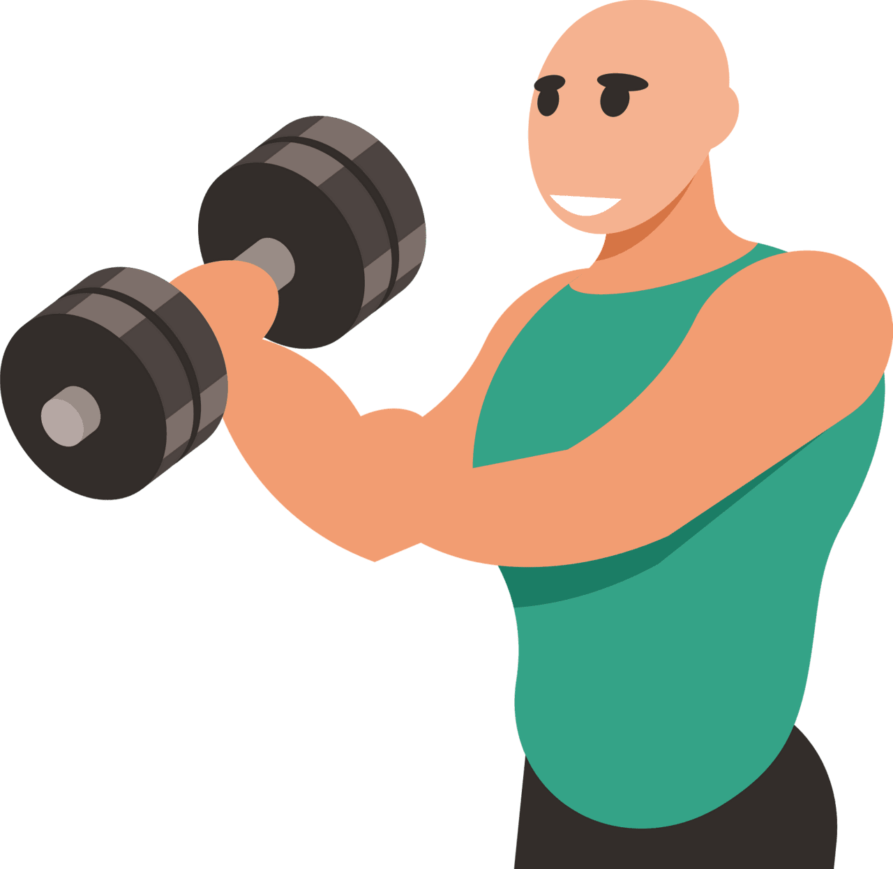 Dumbbell hlete lifting weights vector clipart images