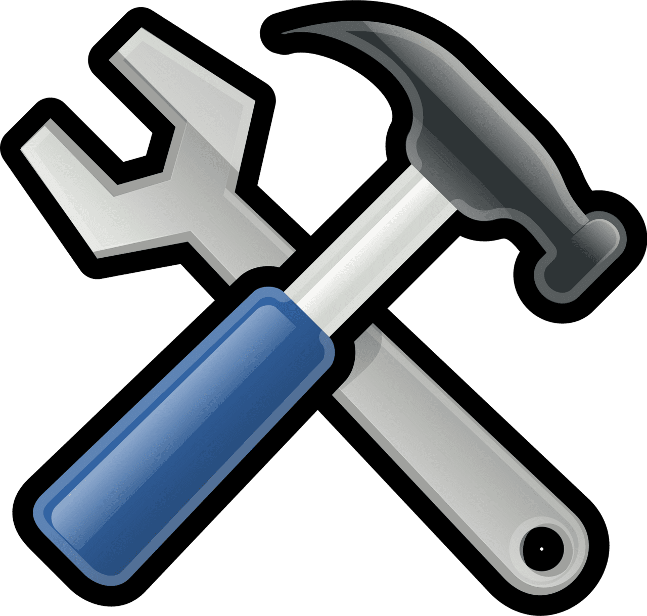 Wrench and hammer vector clipart images