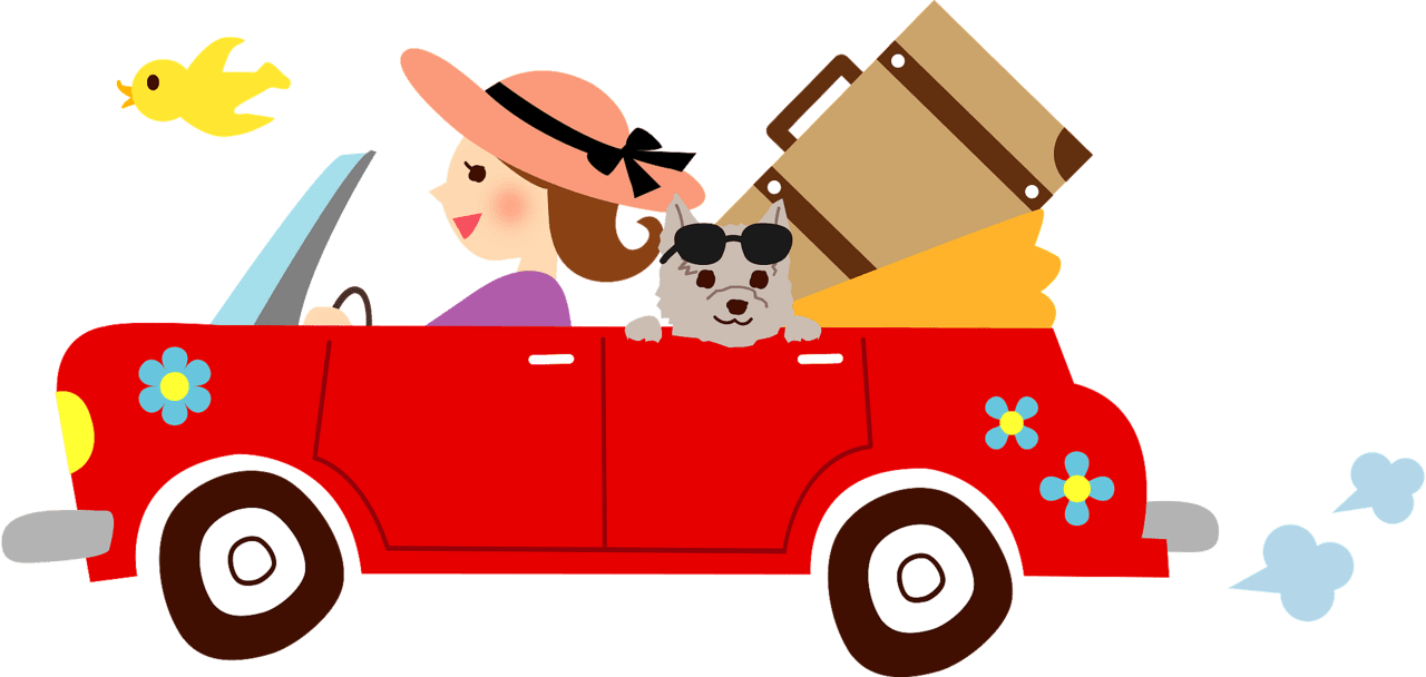 Happy family travelling by car vacation trip clipart domestic life road images