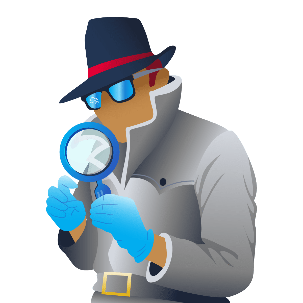 Detective identification scoping clipart vector