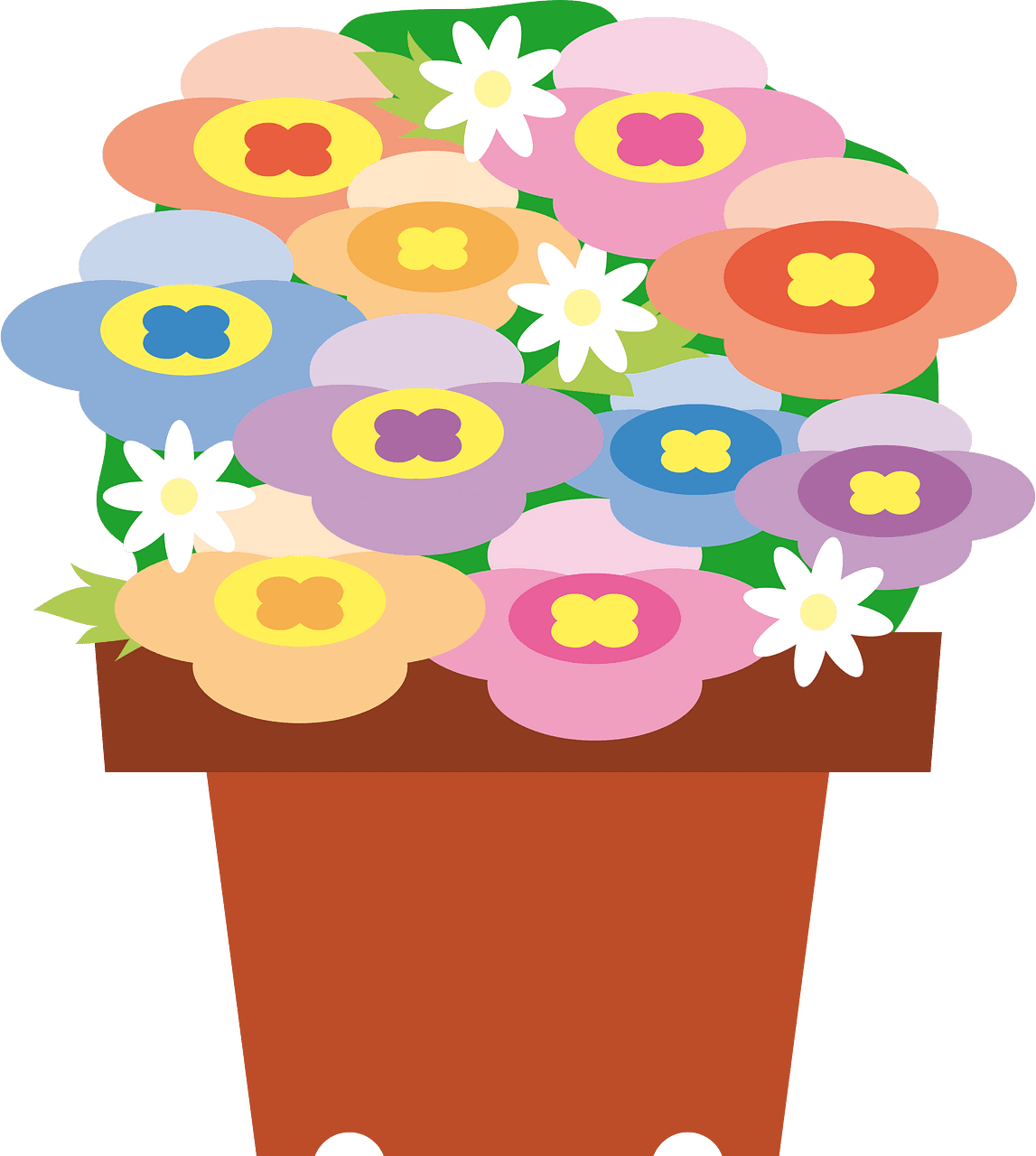 Pansy flower pot vector clipart images