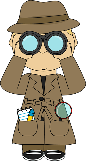 Detective with binoculars clipart image