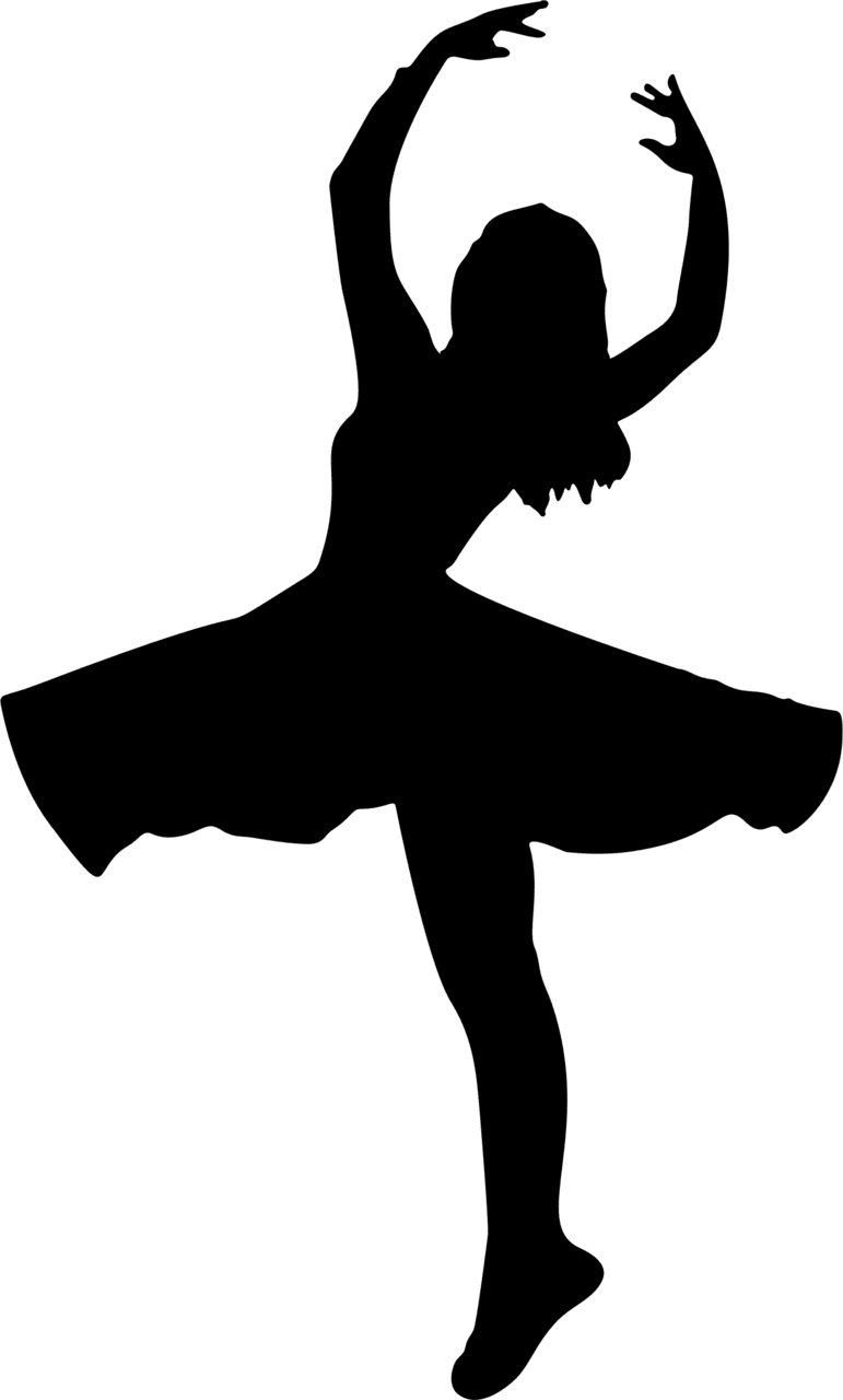 Ballerina female dancer silhouette clipart free