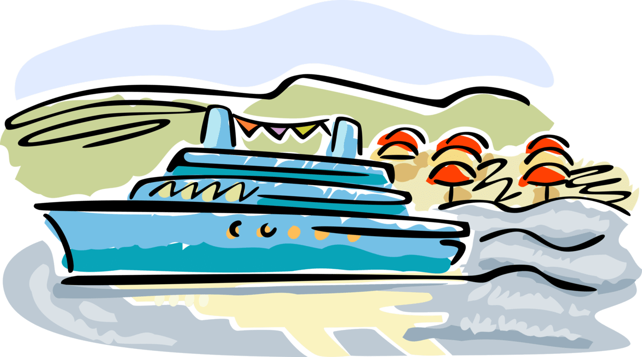 Cruise ship or ocean liner island vector image clipart