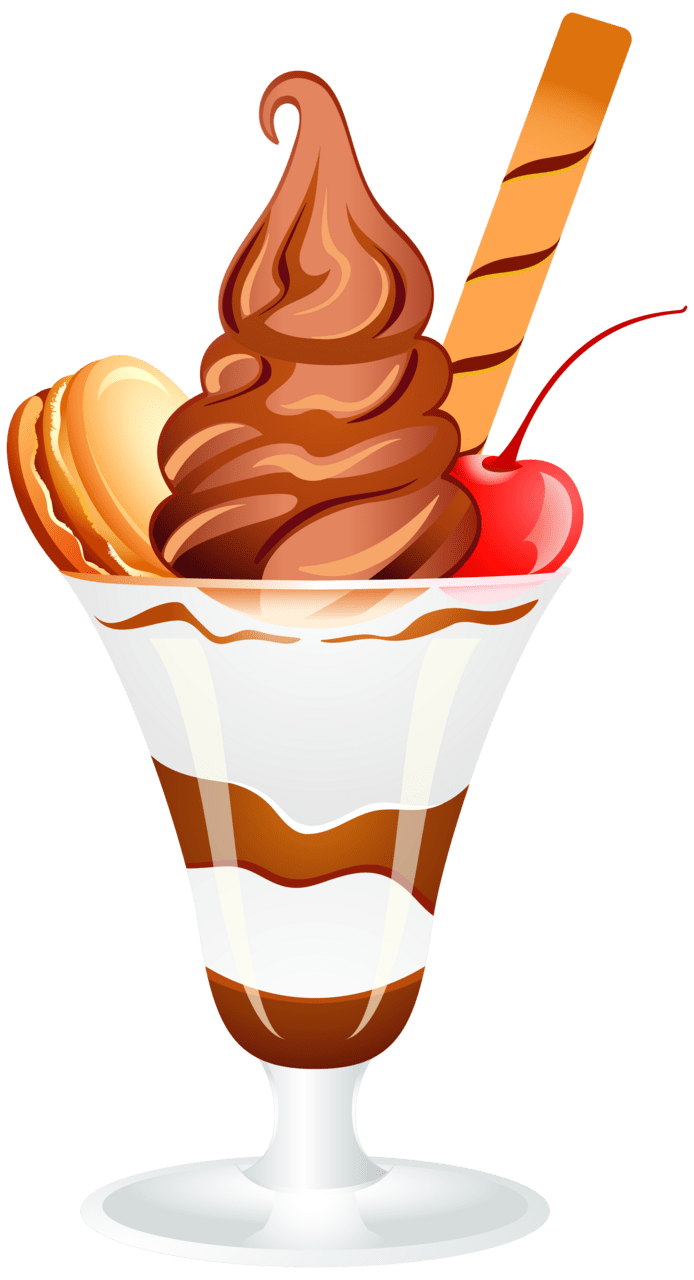 Dessert chocolate ice cream sundae clipart image