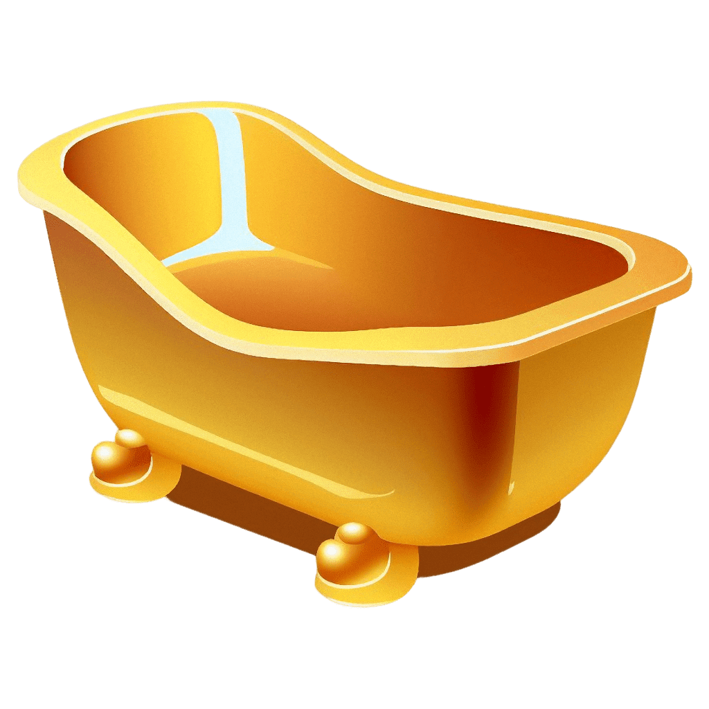 Bathtub golden bath objects clipart image