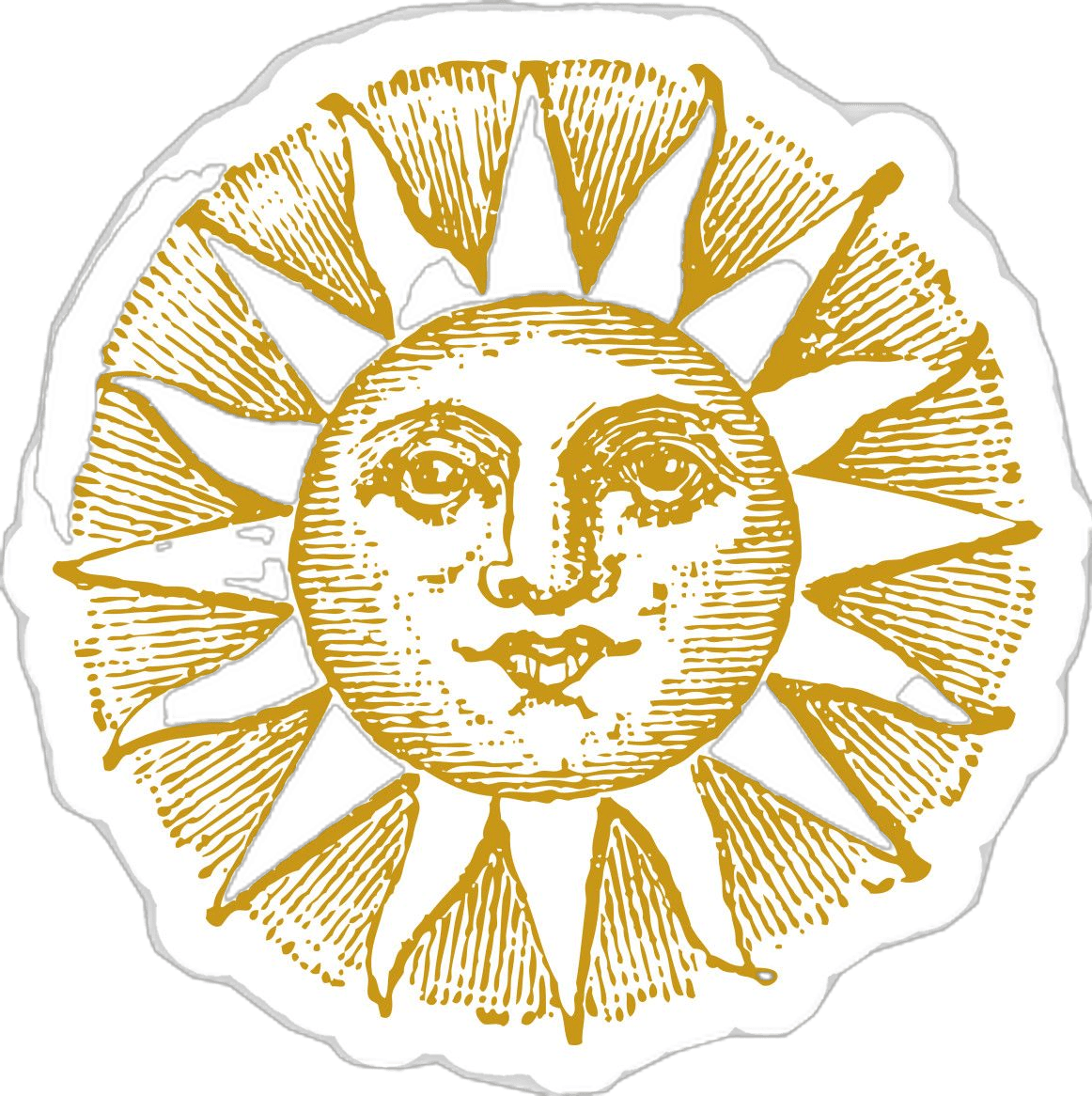 Eclipse sun face with vintage style gold by eclecticathe in tattoo designs clipart background