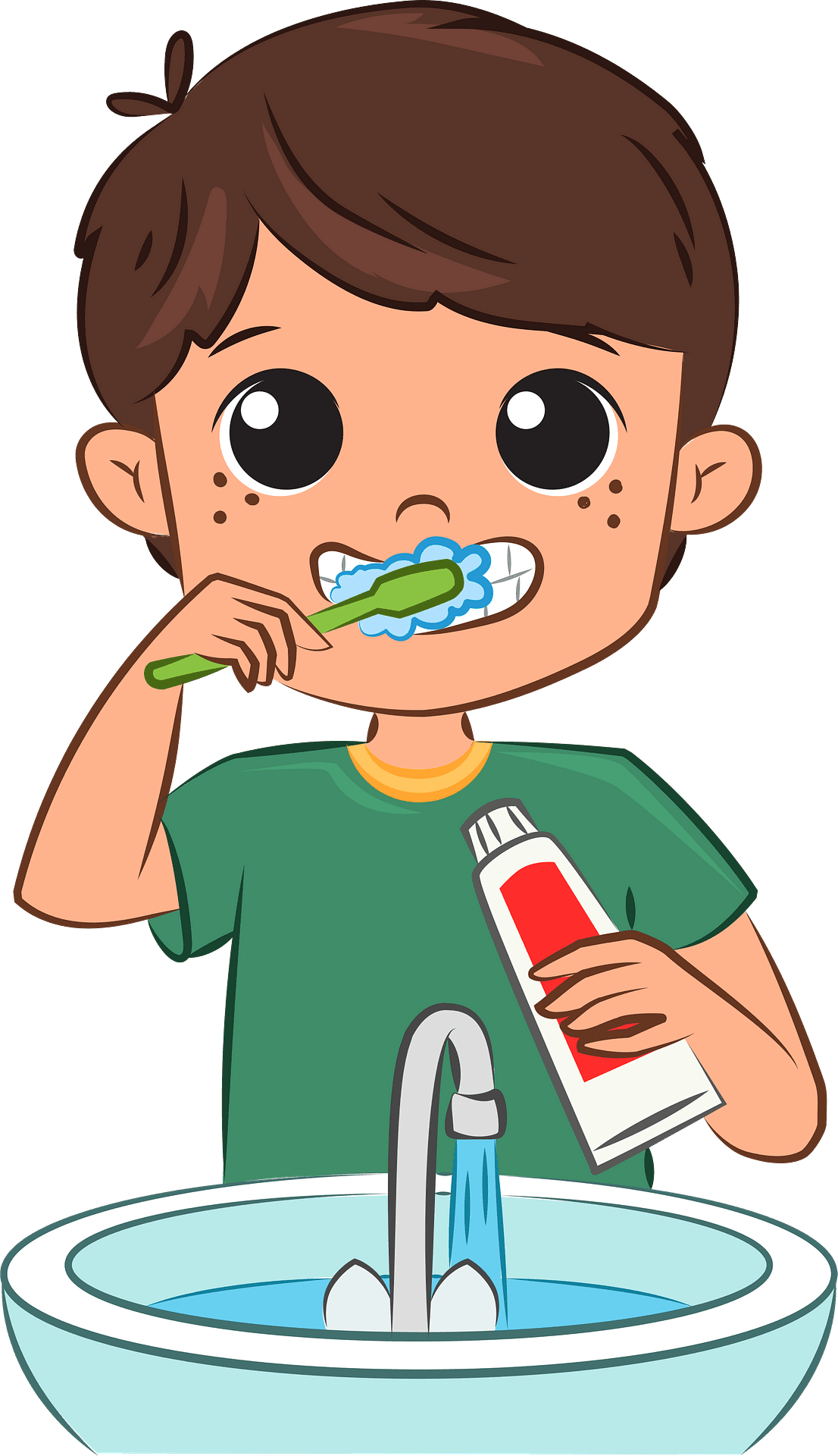 Brushing teeth page clipart transparent