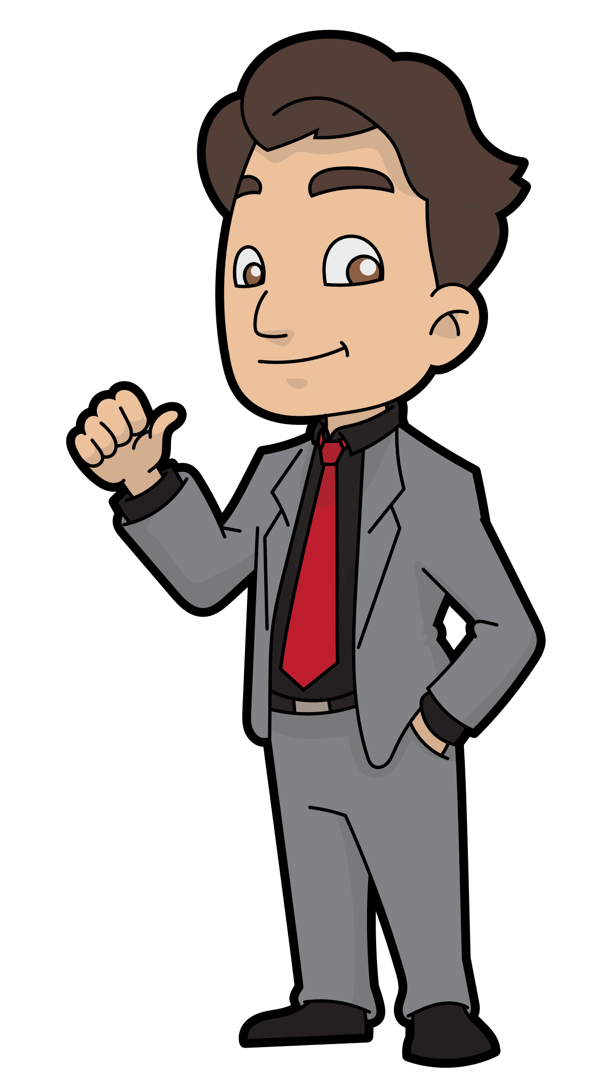 Get dressed an easygoing cartoon businessman clipart image