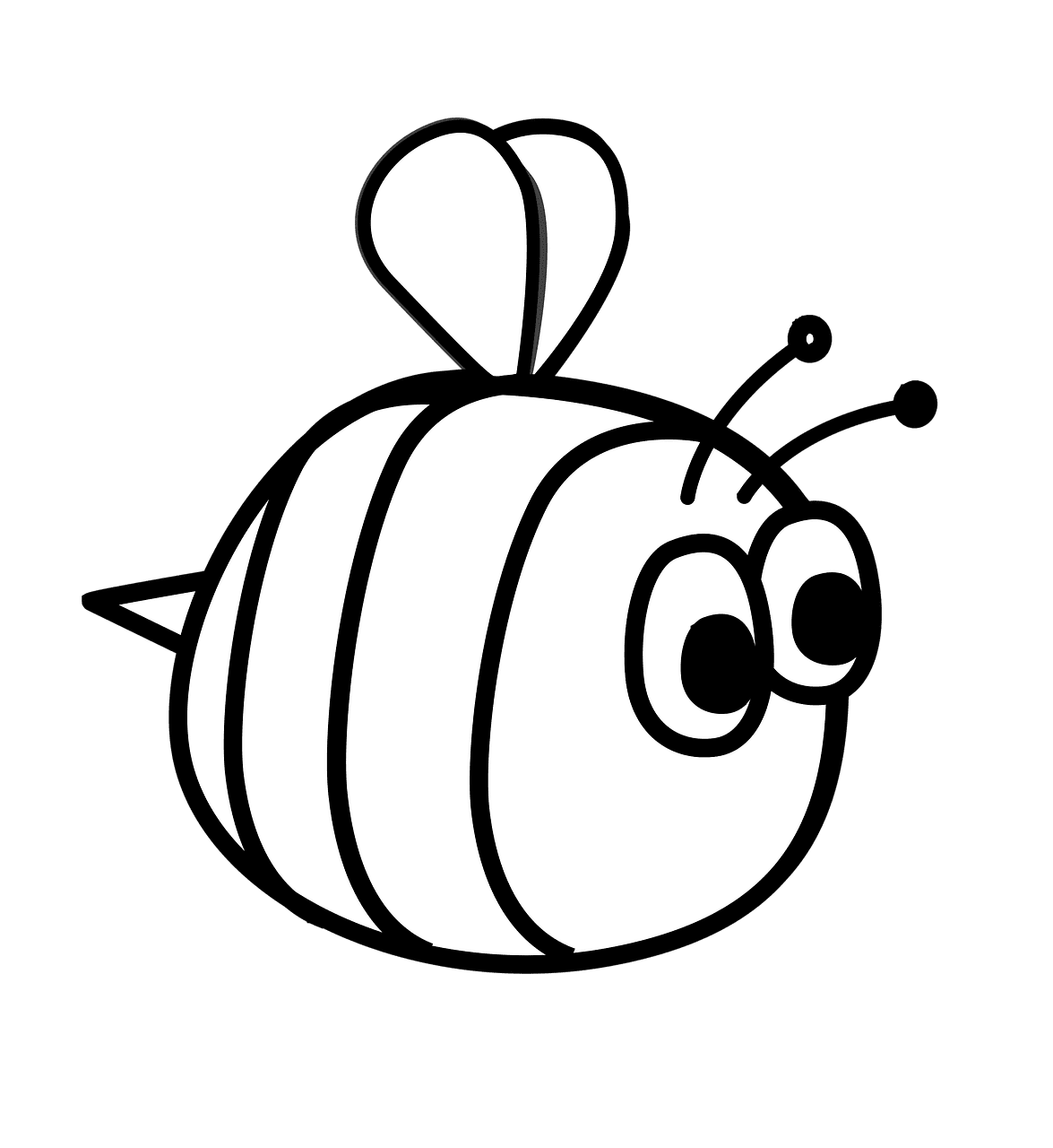 Bee black and white insect cute image clipart