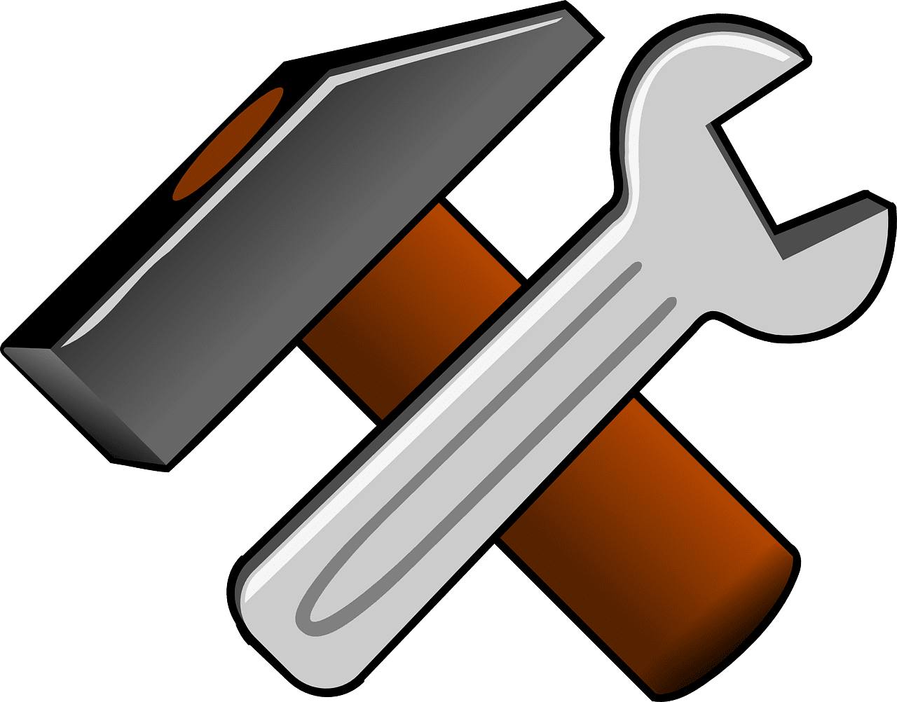 Spanner hammer wrench vector graphic clipart