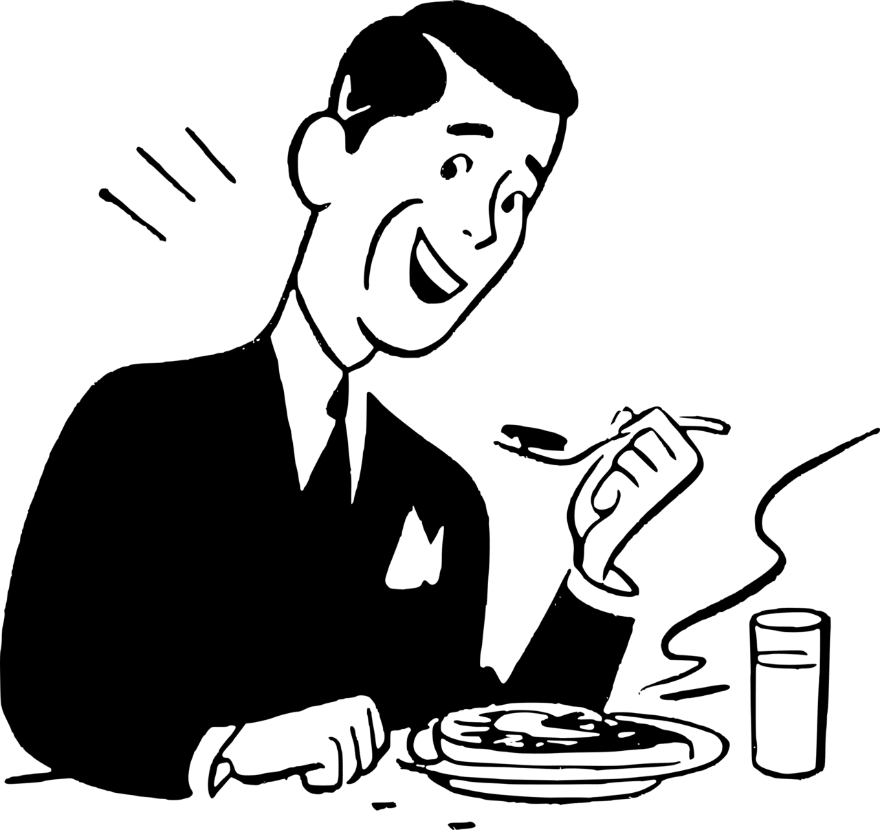 Man eat ing steak clipart panda images