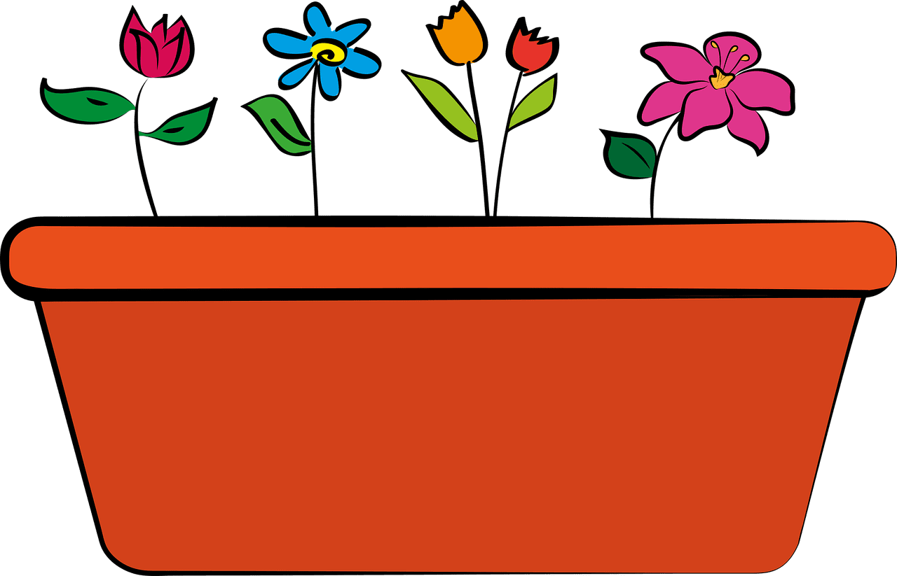 Flower pot flowerpot flowers plants spring image from clipart