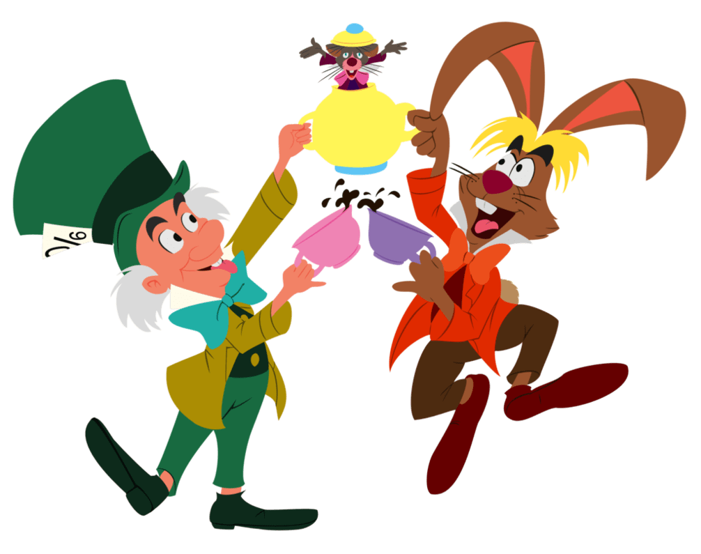 Alice in wonderland mad hatter march hare dormouse by tewateroniakwa deviantart clipart free