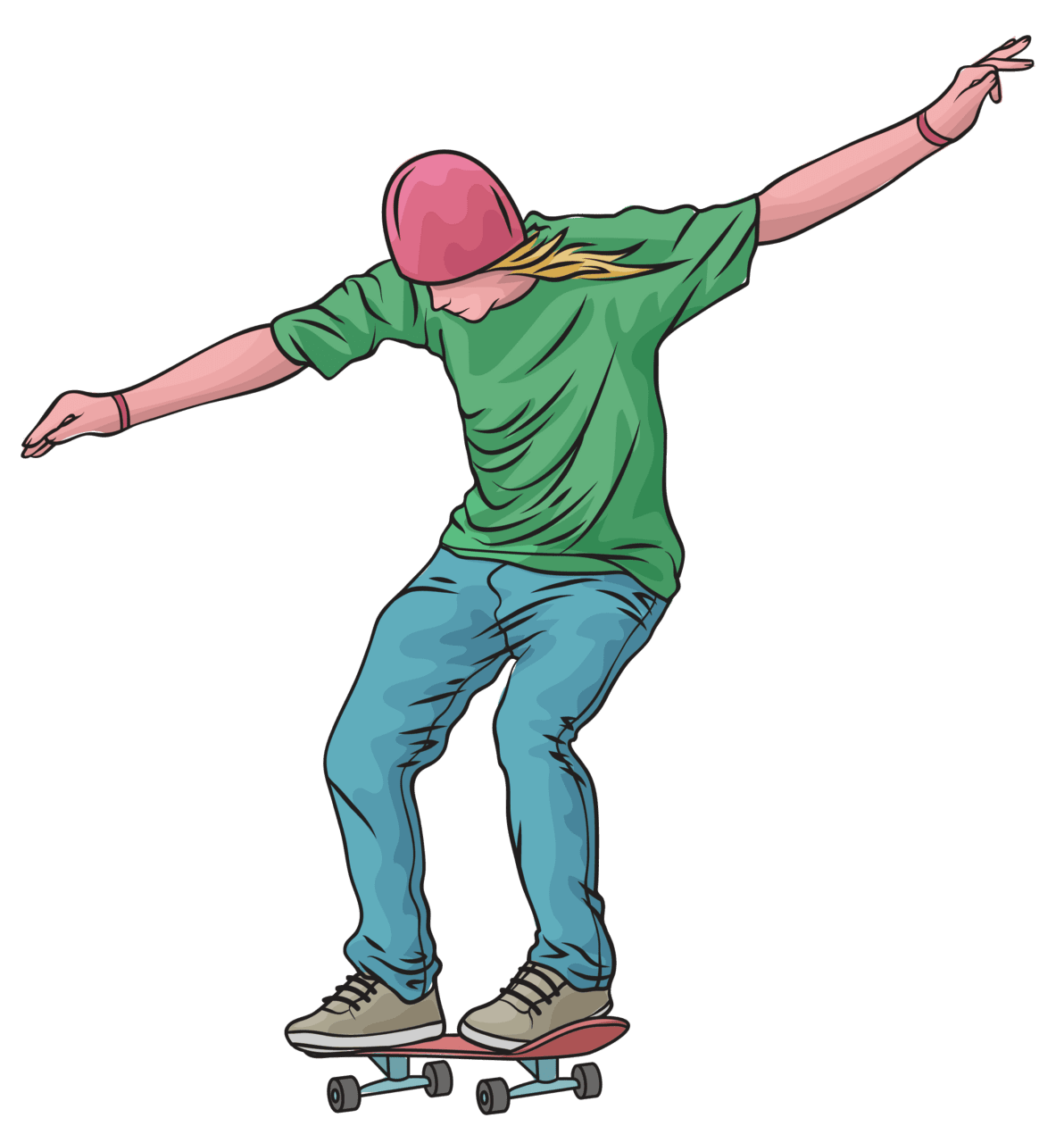 Man riding skateboard vector clipart images