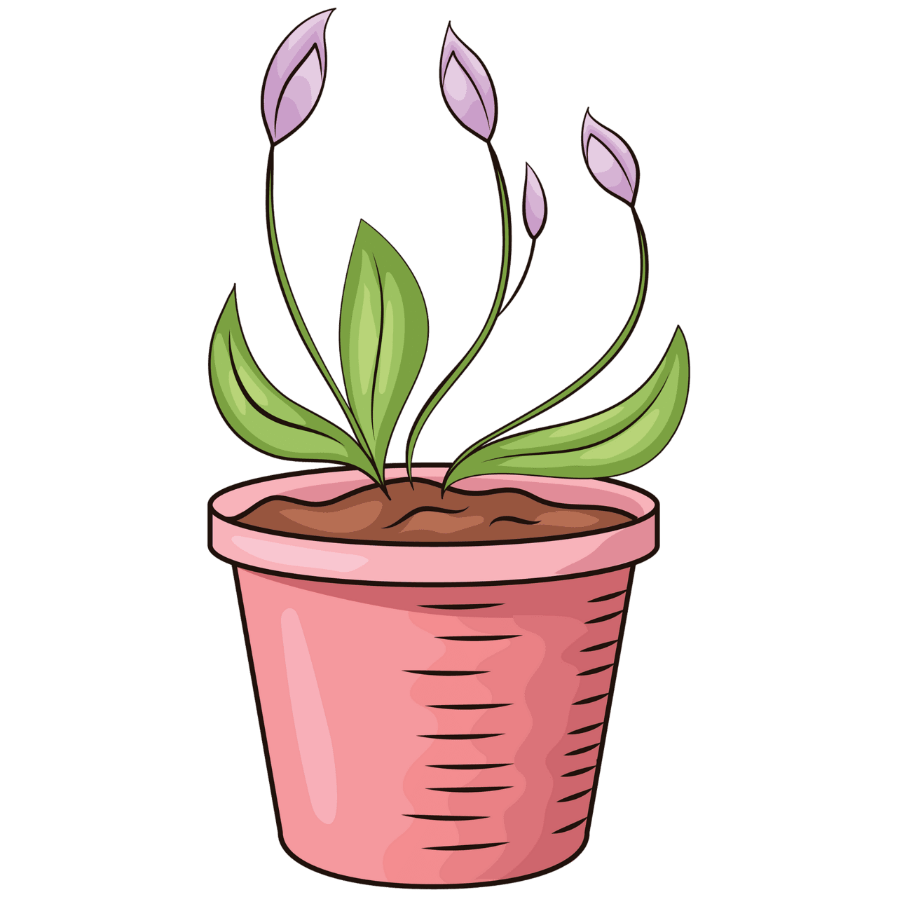 Flower pot in vector clipart images