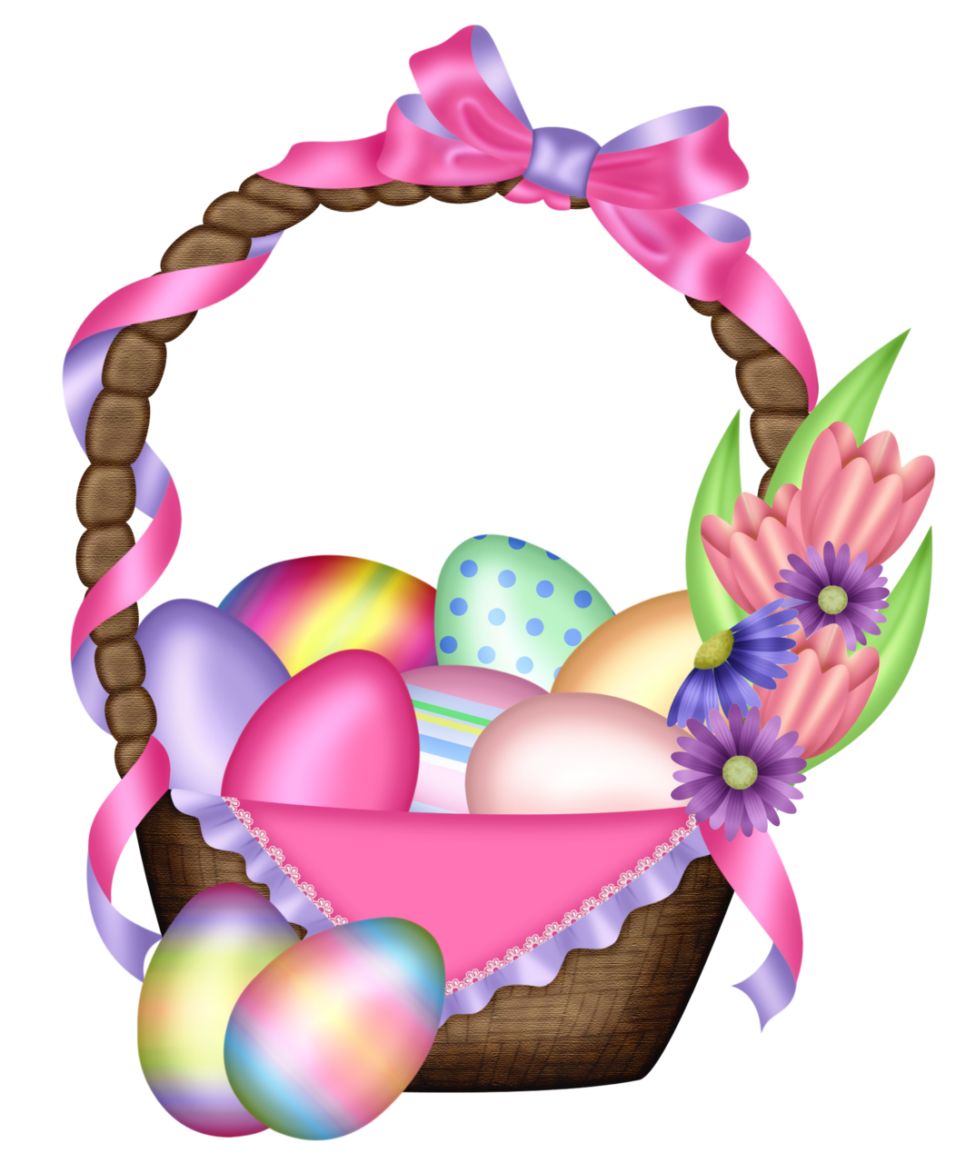 Easter colorful basket clipart free