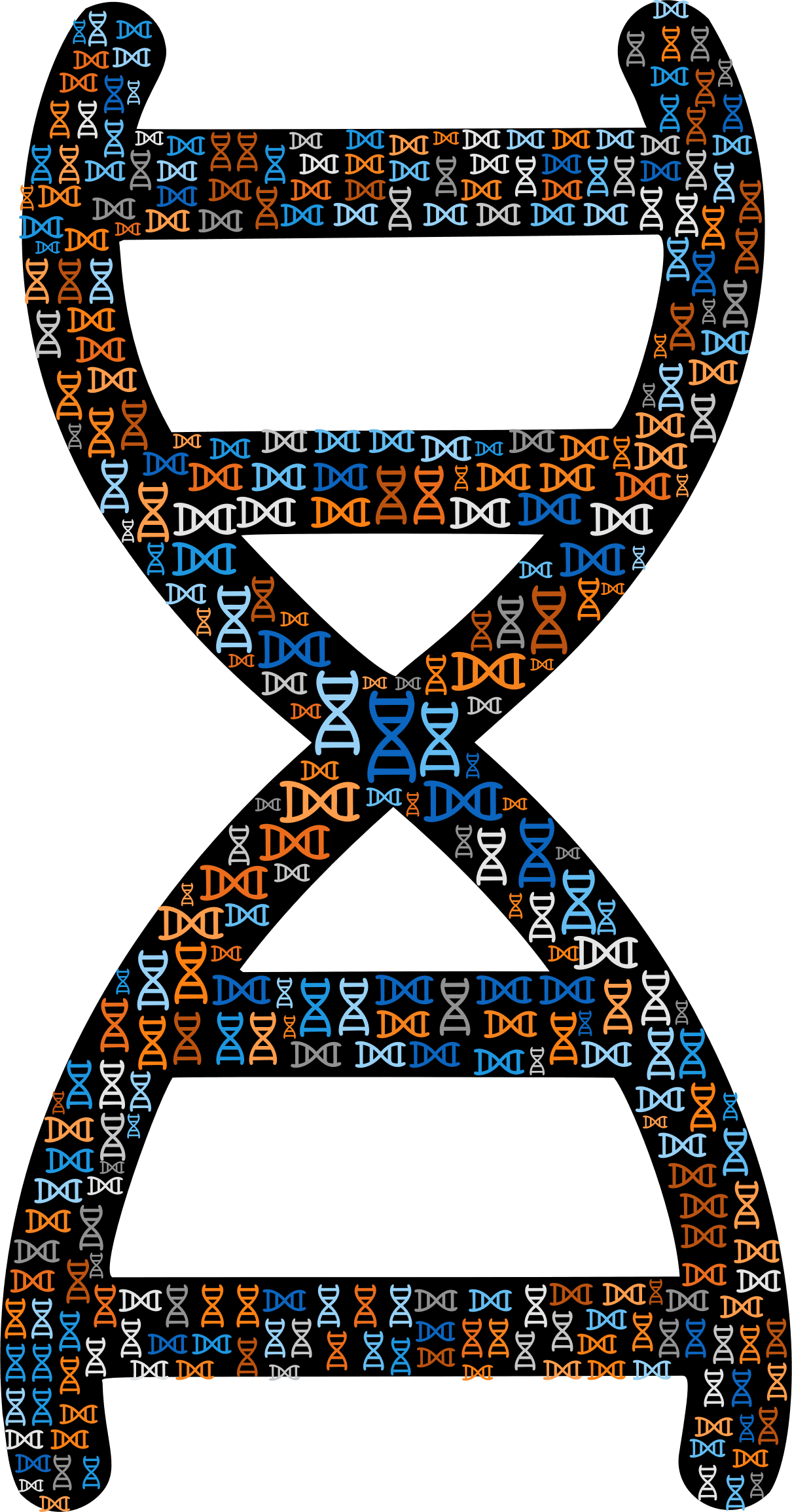 Dna helix fractal clipart image with no background