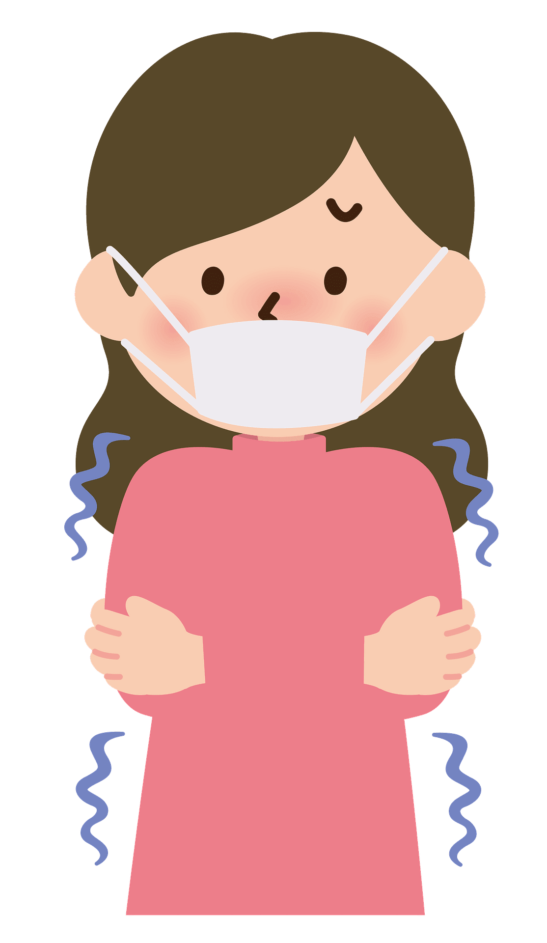 Woman is sick with chills and cold vector clipart images