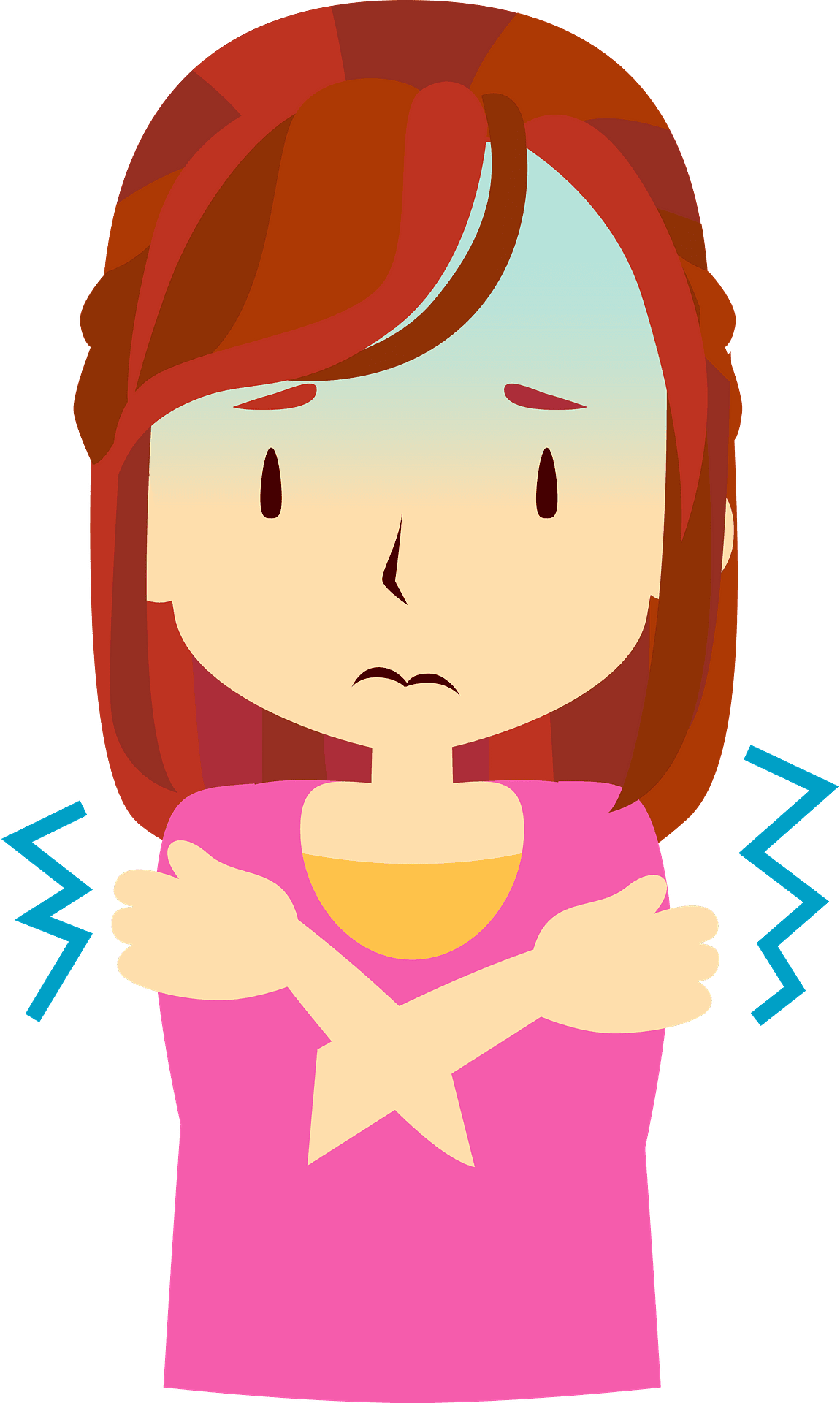 Woman is sick with cold and chills vector clipart images