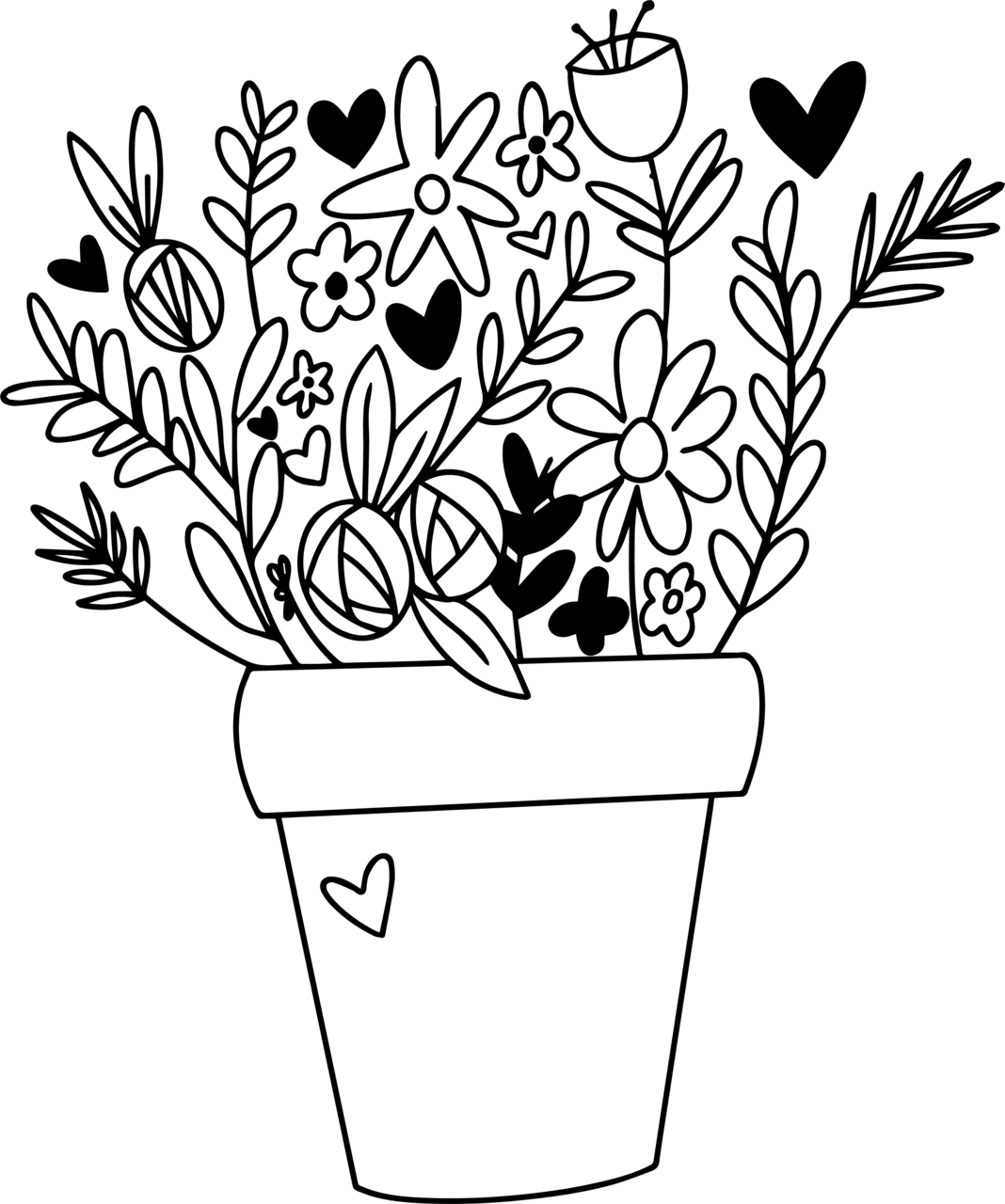 Flower pot pin page clipart vector 2