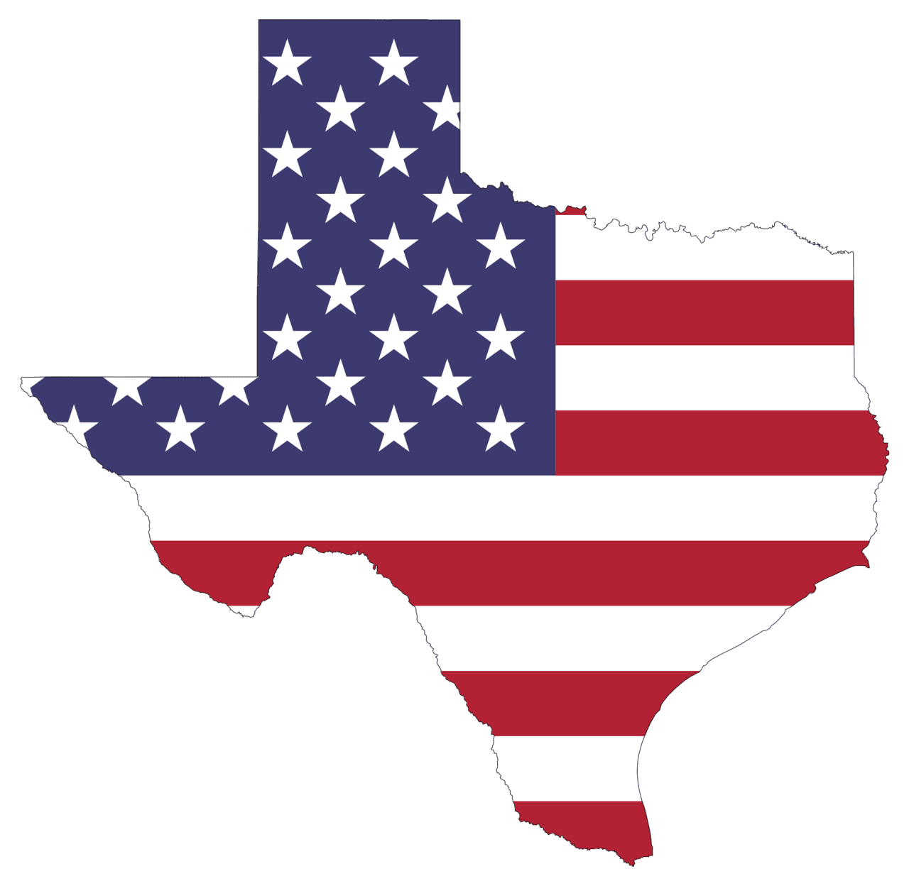 Texas american flag map vector clipart images