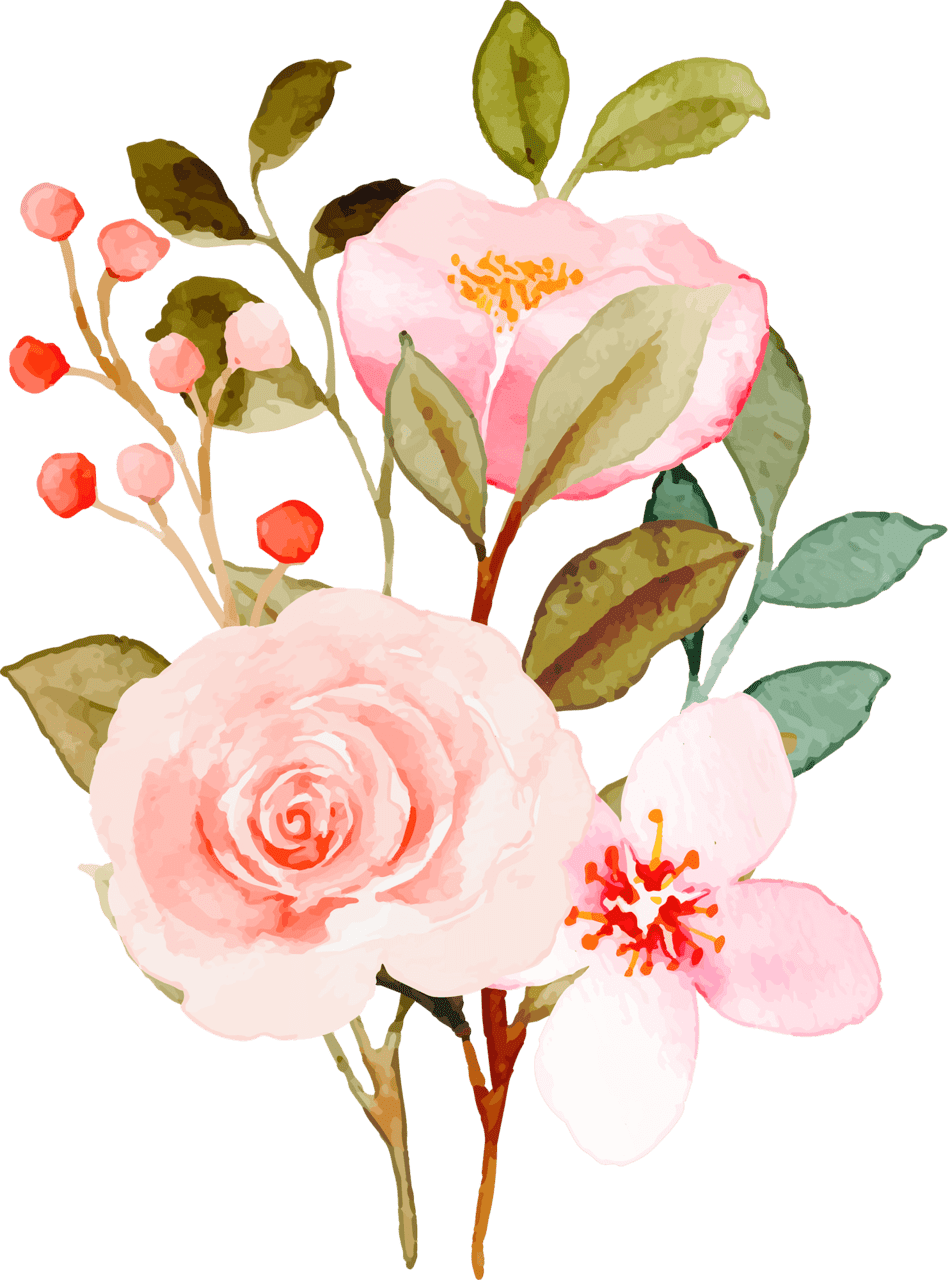 Bouquet of flowers beautiful bloom clipart background