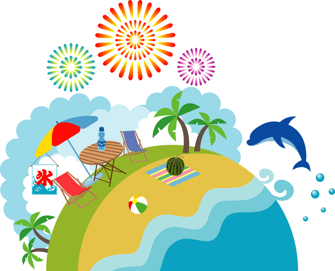 Fashion summer beach vacation clipart vector