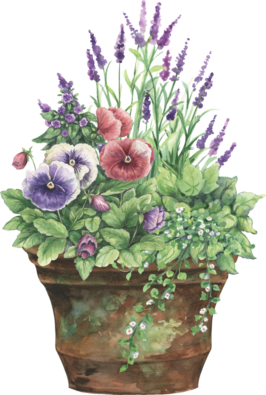 Flower pot pin page clipart clip art