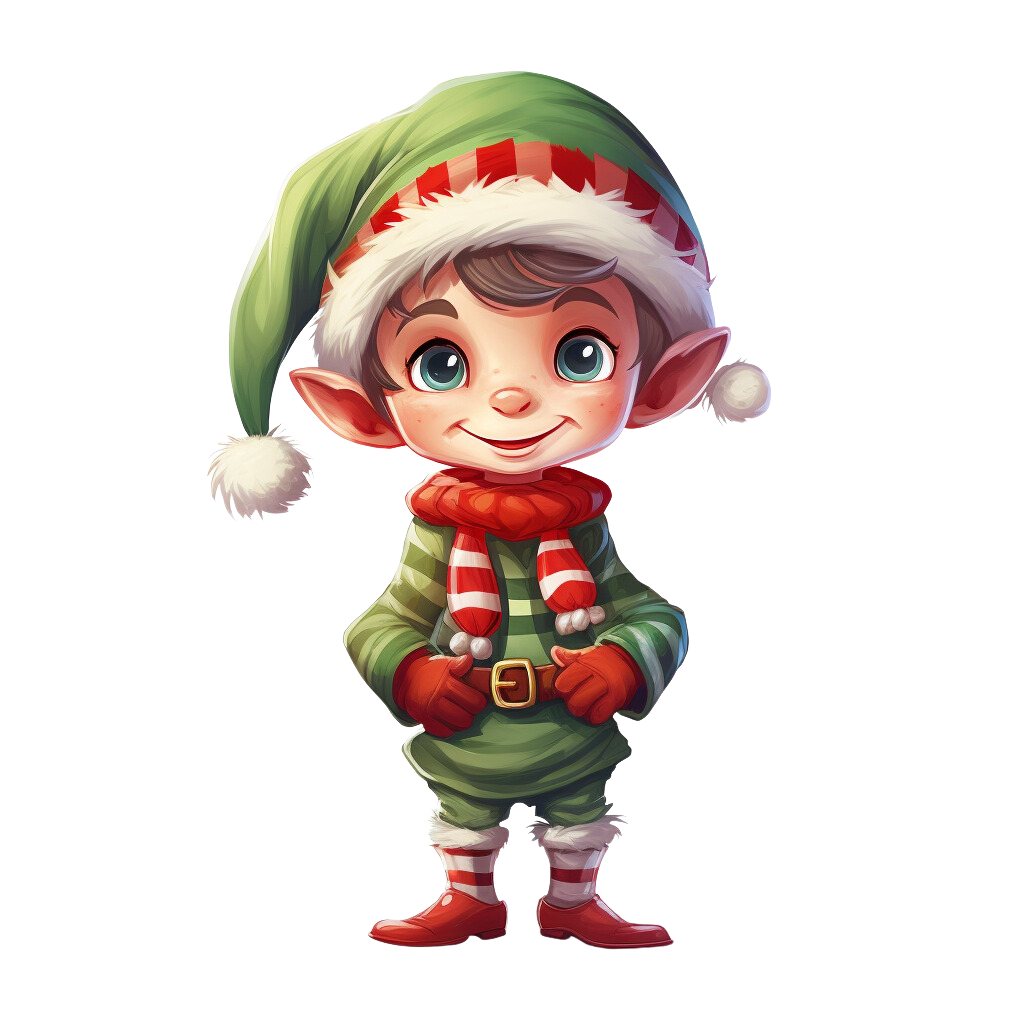 Elf the shelf christmas clipart in cartoon vector