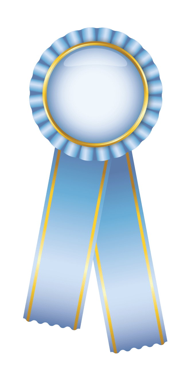 Award rosette ribbon blue clipart picture