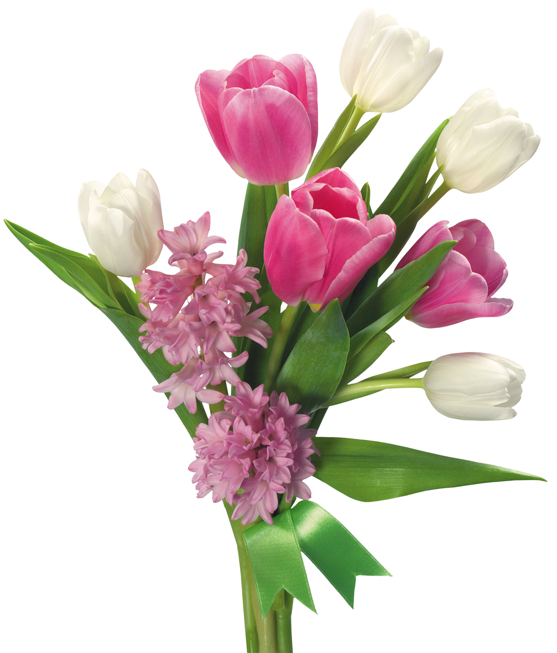 Spring bouquet of tulips and hyacinths picture clipart