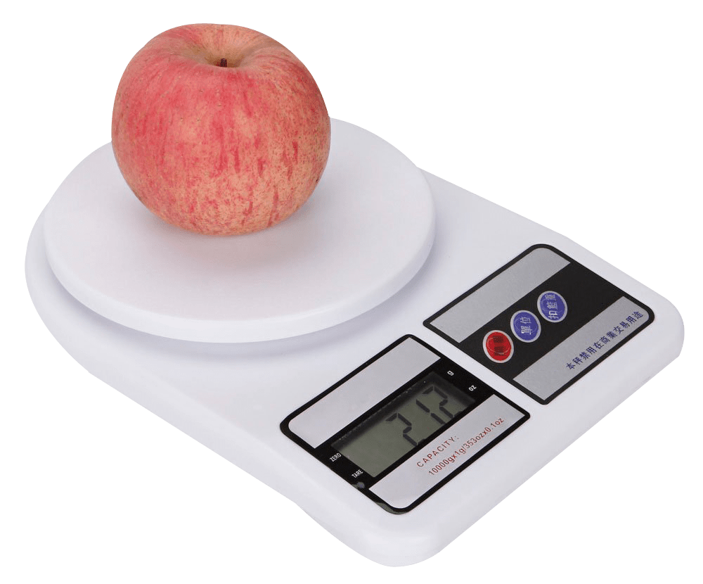 Weighing scale with apple clipart image