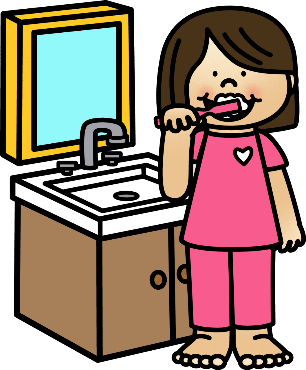 Brushing teeth pin page clipart clip art