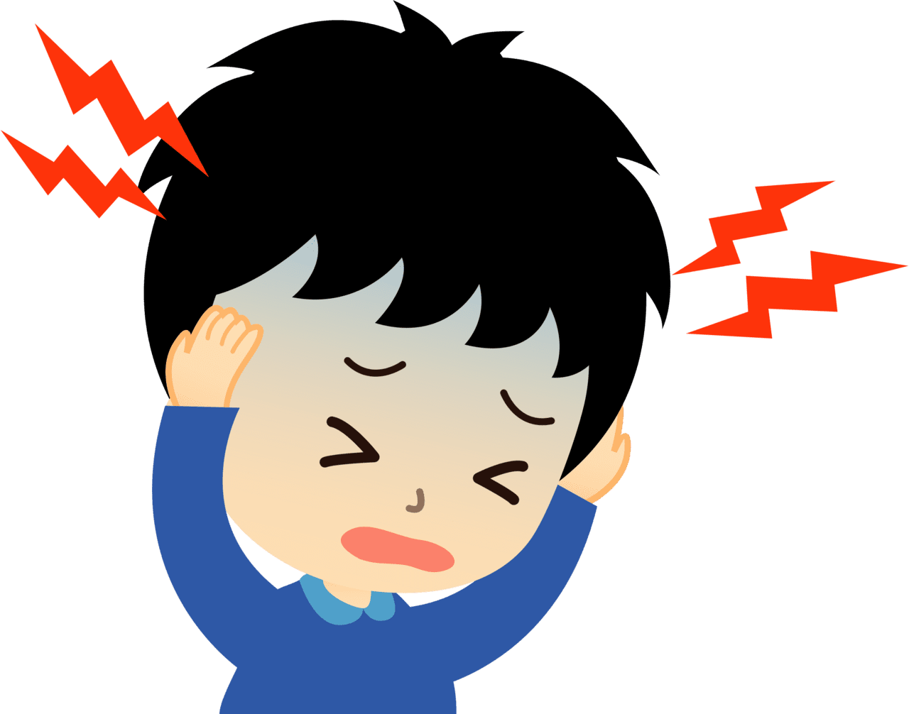 Sick man with headache and cold vector clipart images