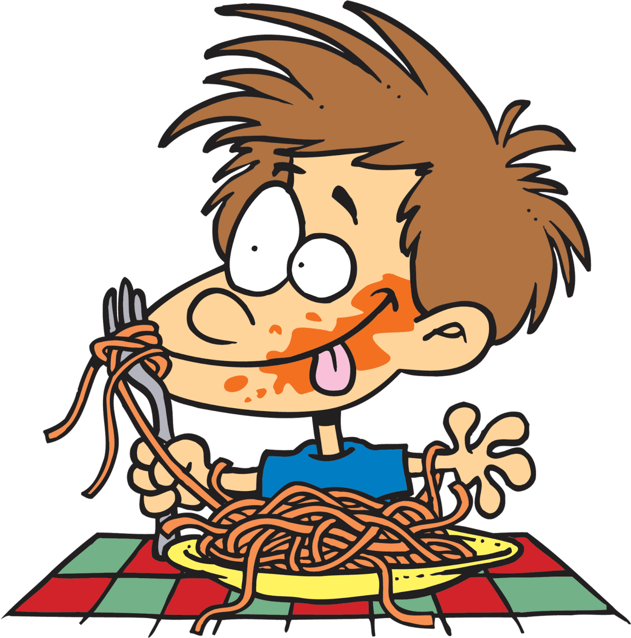 Eat ing cartoon clipart clip spaghetti full size free