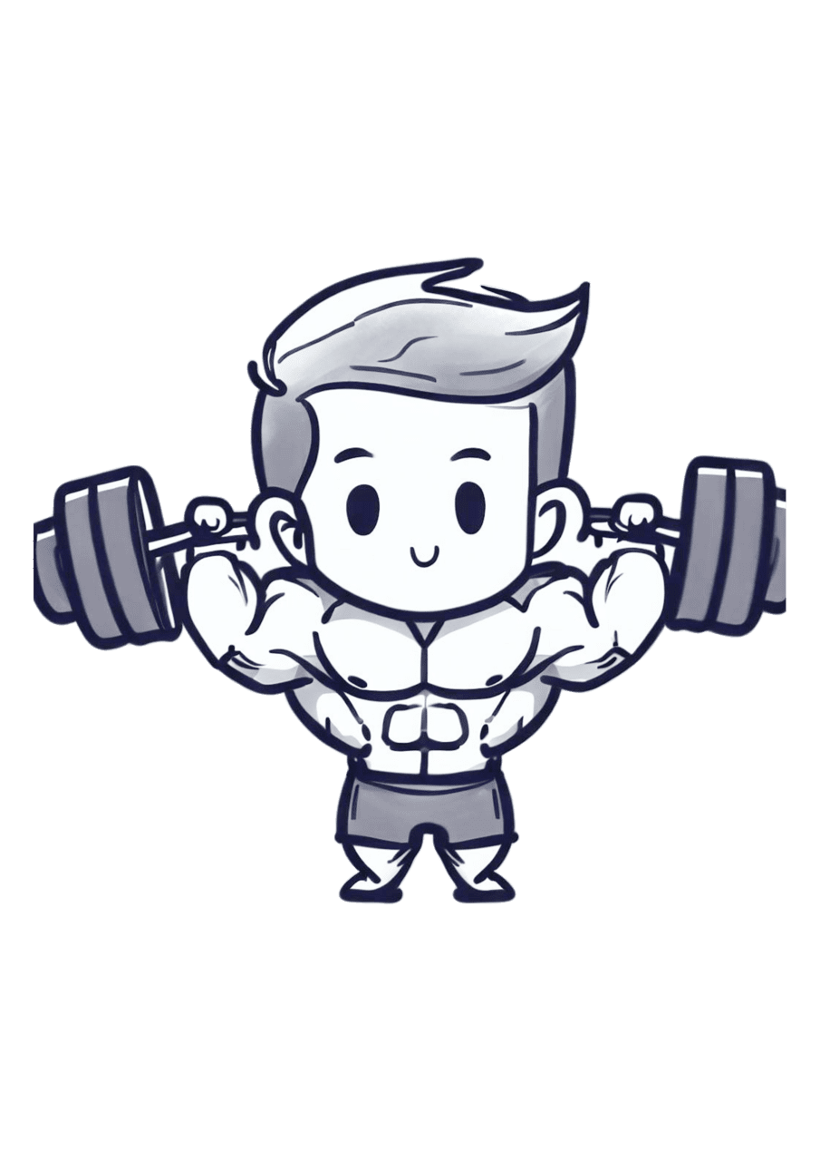 Dumbbell homem musculoso duplo academia maromba clipart photo