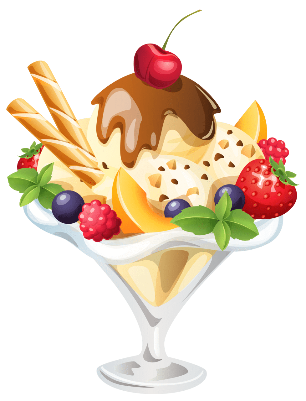 Dessert ice cream sundae clipart image