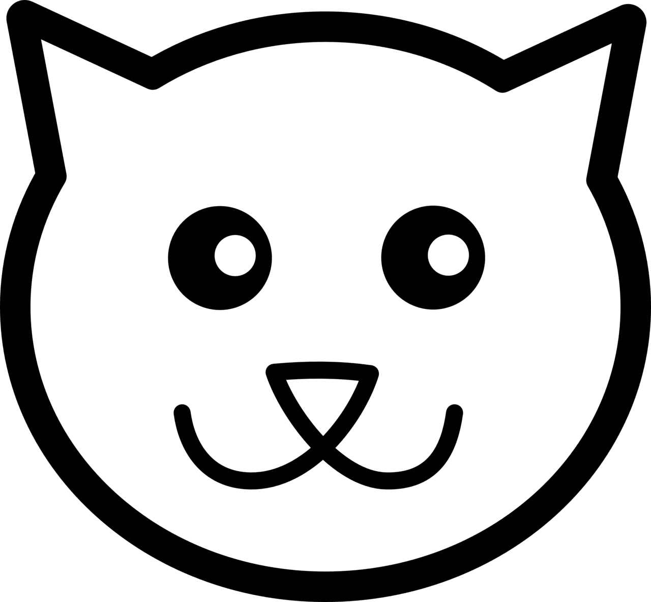 Cat black and white face clipart transparent