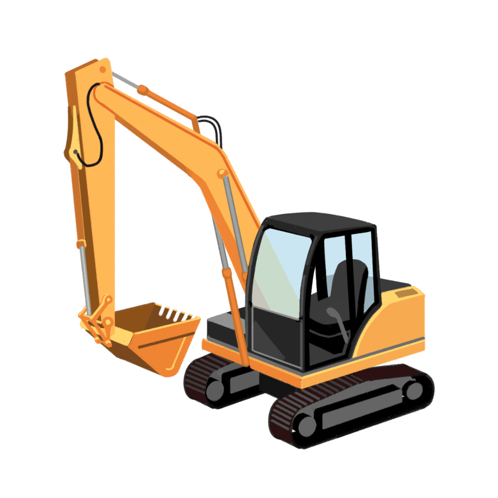 Excavator clipart vector 2