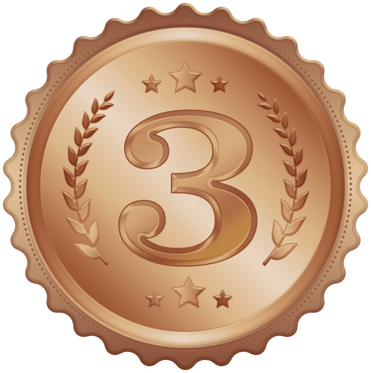 Award third place medal badge clipart image