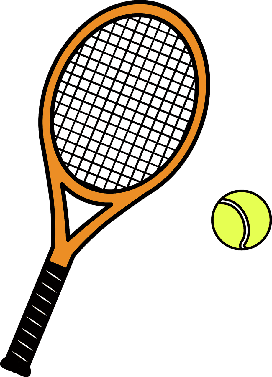 Tennis racket and ball vector clipart images 4