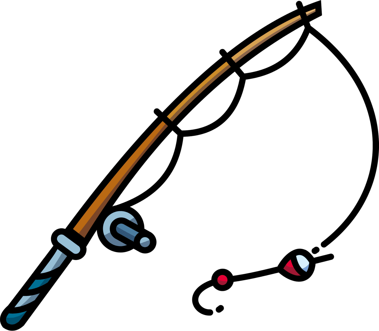 Fishing pole rod vector clipart images