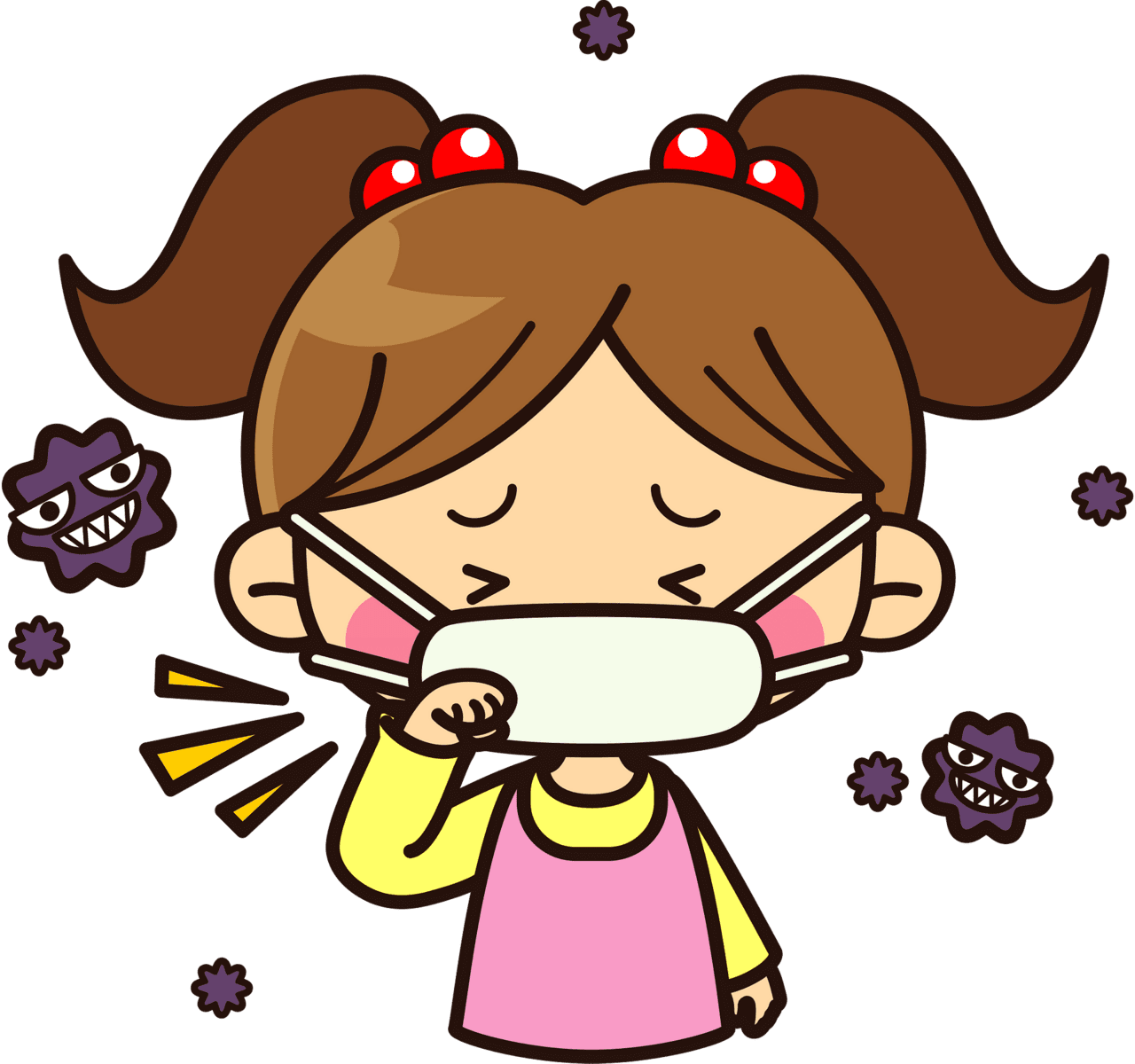 Child is sick with cold vector clipart images