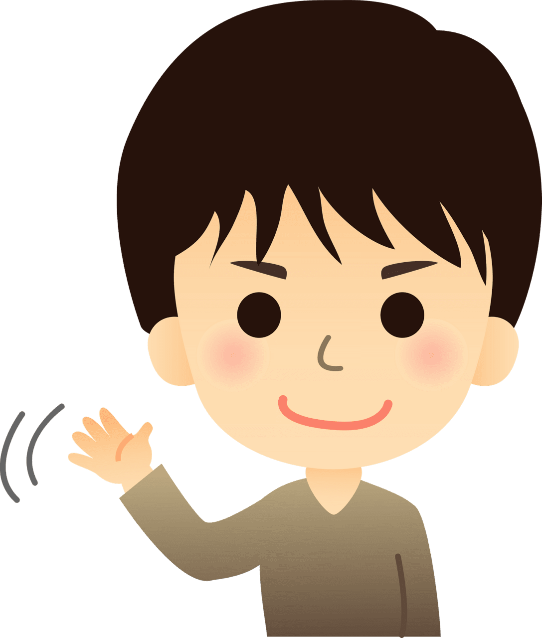 Kids waving goodbye vector clipart