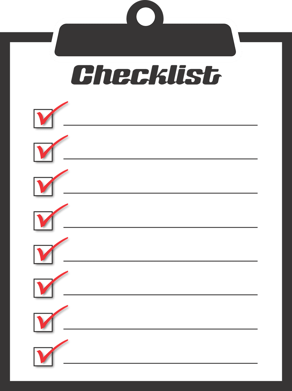 Photo of checklist to do activities boxes checkmark from clipart