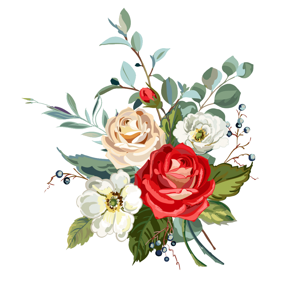 Bouquet of flowers pin page clipart logo