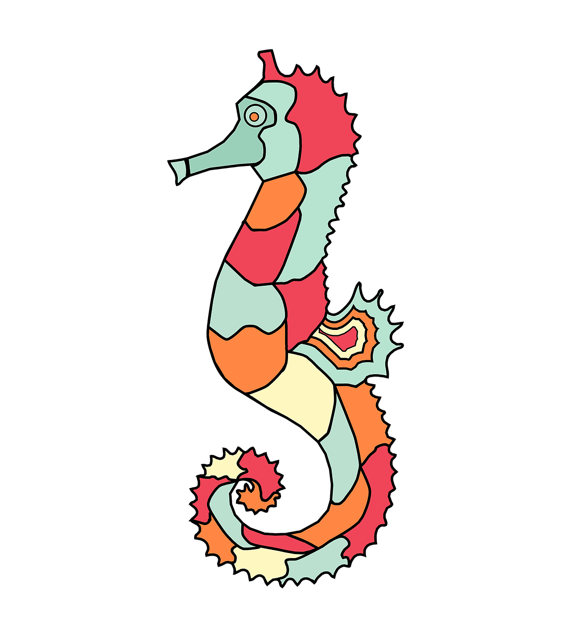 Seahorse clipart cartoon image