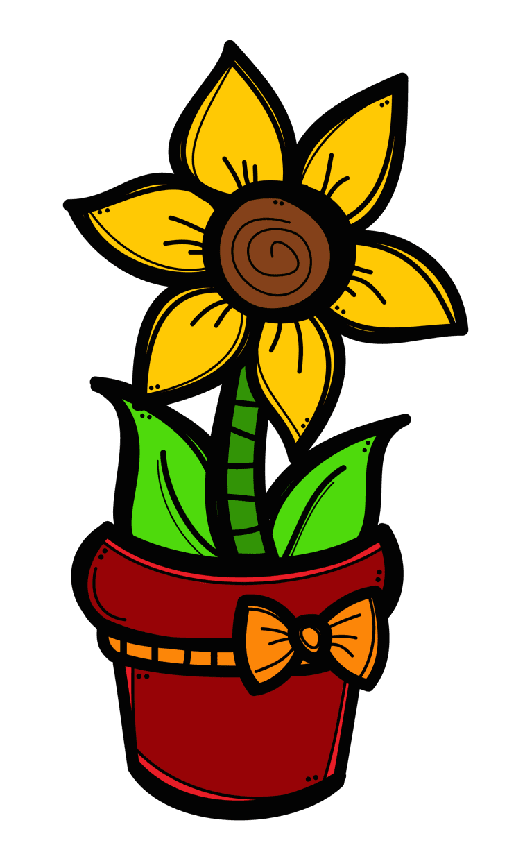 Flower pot pin page clipart background 3